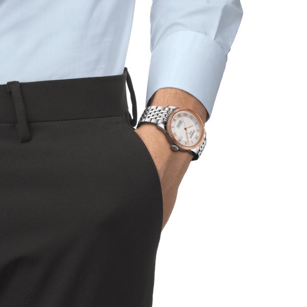 Montre Tissot Le Locle COSC Or Rose automatique cadran argent bracelet acier 39 mm T932.408.41.033.00