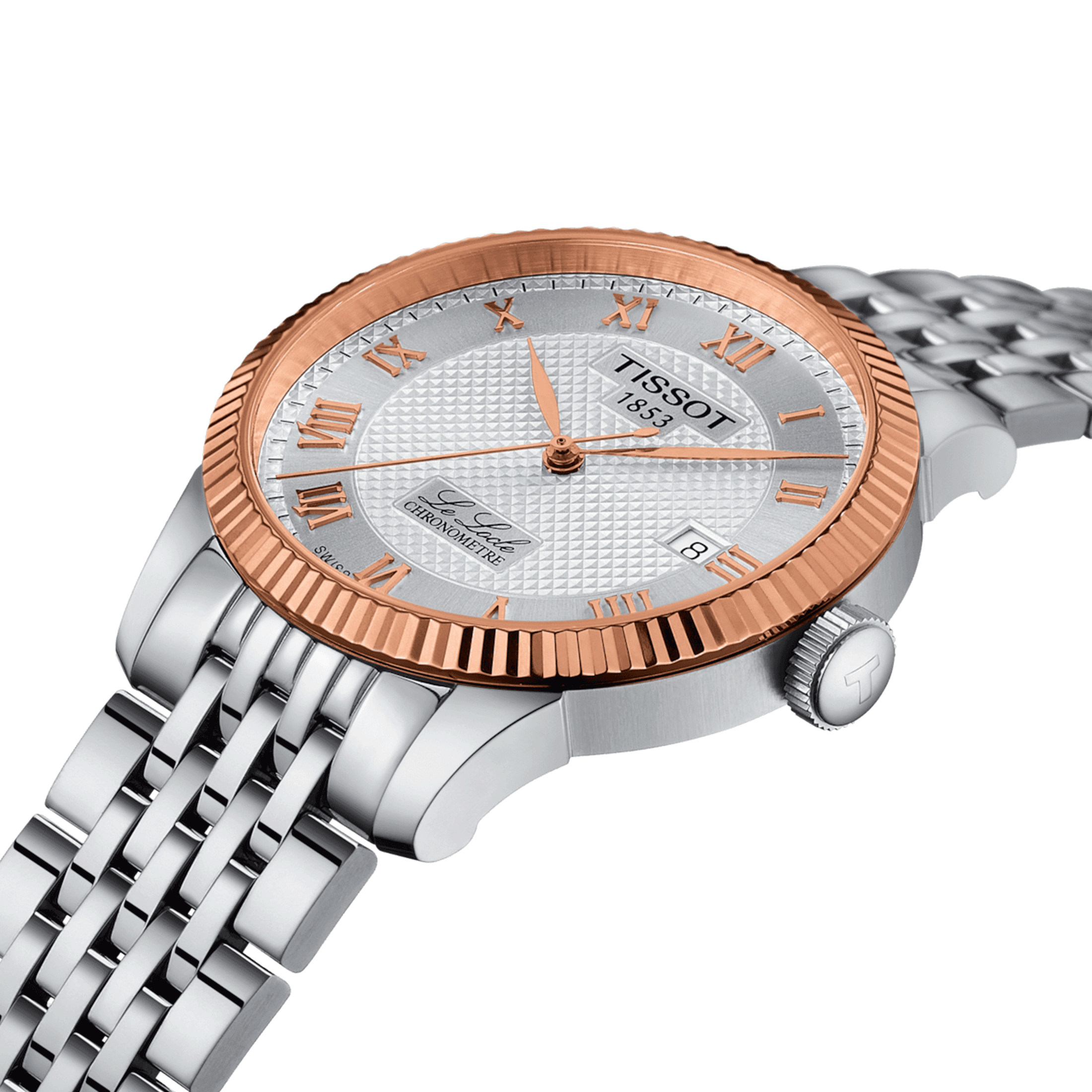 Tissot Le Locle COSC Rose Gold automatic watch silver dial steel bracelet 39 mm T932.408.41.033.00