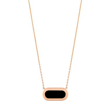 Collier So Shocking réversible Inverso en or rose, nacre et onyx
