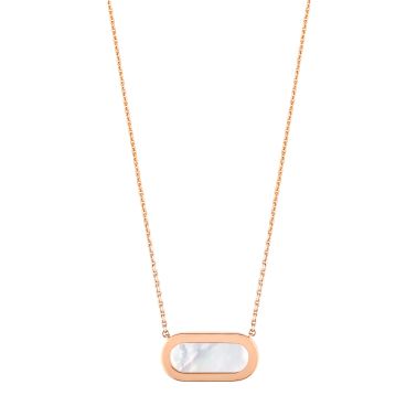 Collier So Shocking réversible Inverso en or rose, nacre et onyx