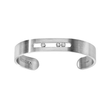 Bangle Messika Move Titanium M naturel et diamants