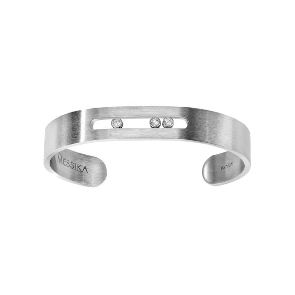 Bangle Messika Move Titanium M naturel et diamants