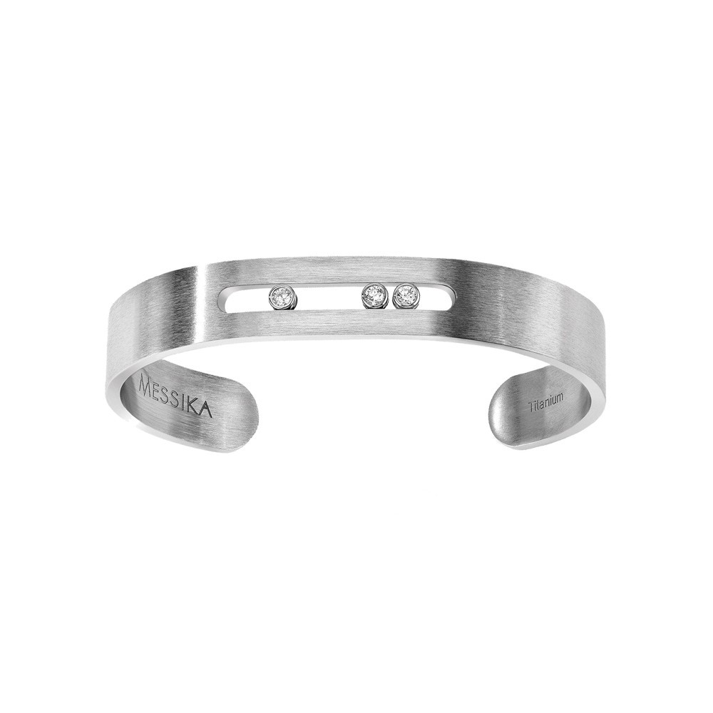 Bangle Messika Move Titanium M naturel et diamants