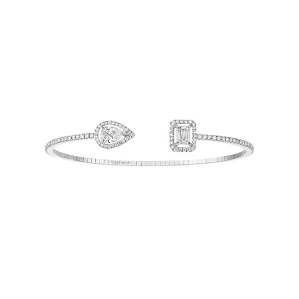 Bracelet Messika My Twin Skinny Toi & Moi en or blanc et diamants 0,80 carat