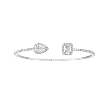 Bracelet Messika My Twin Skinny Toi & Moi en or blanc et diamants 0,80 carat