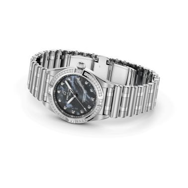 Breitling Chronomat quartz watch bezel set with diamond hour markers black mother-of-pearl 28 mm A72310531G1A1