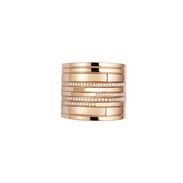 Repossi ring multirow in black gold and diamonds