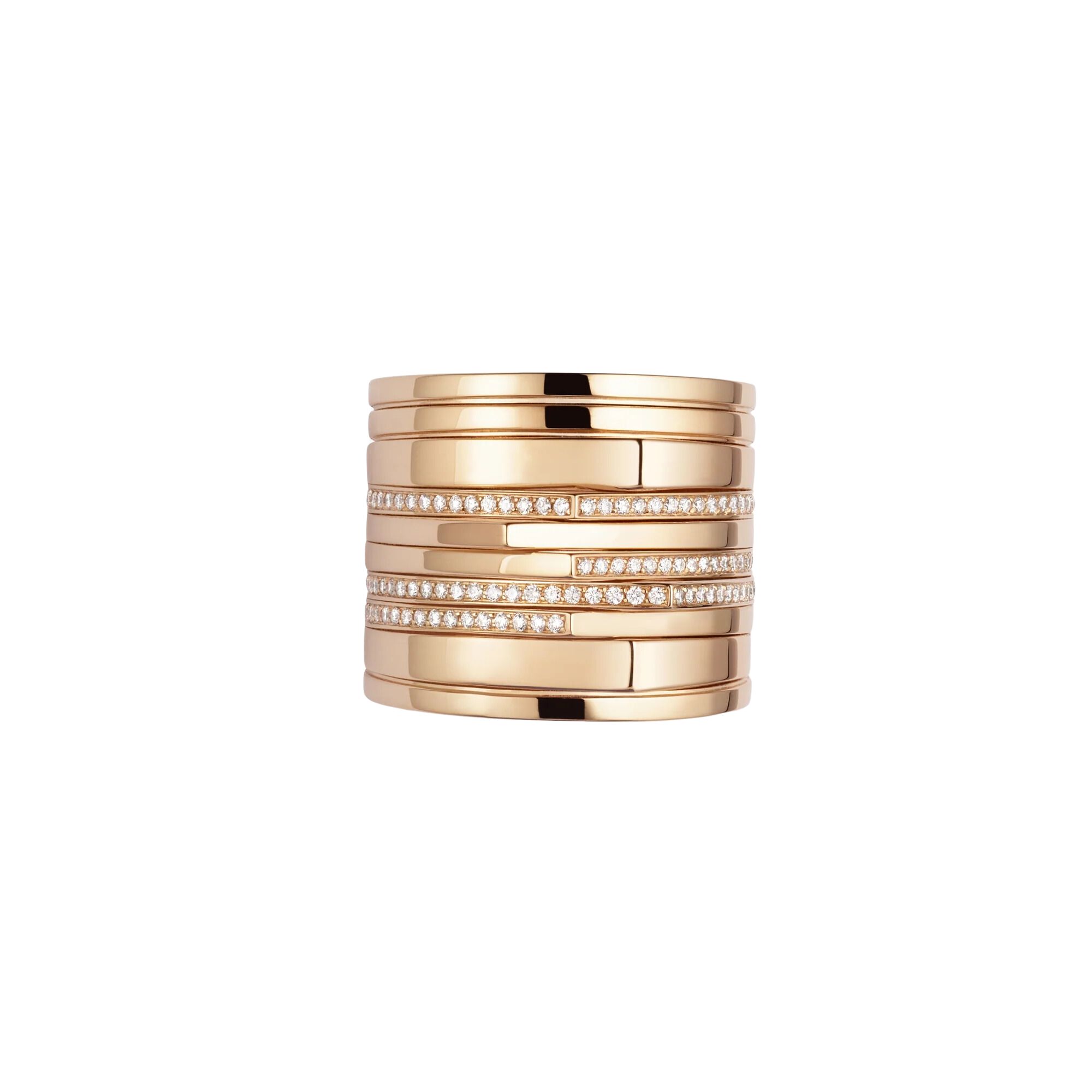Repossi ring multirow in black gold and diamonds