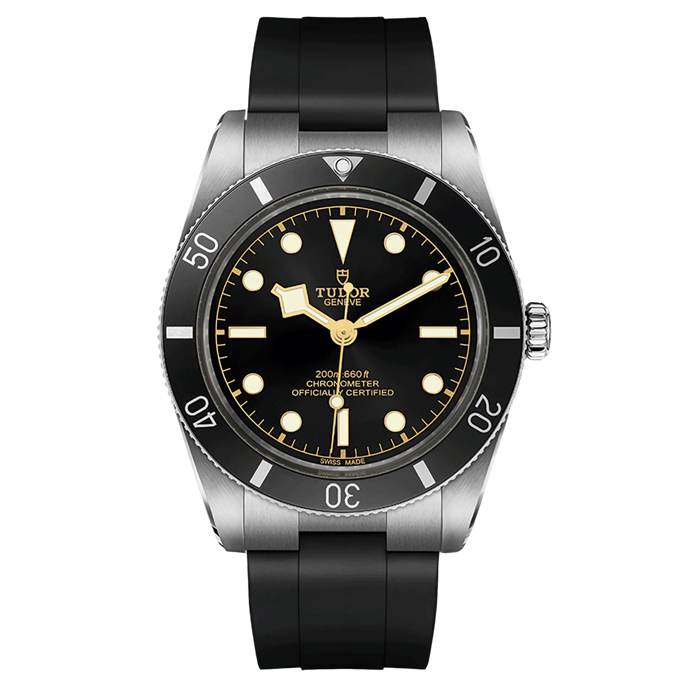 Tudor Black Bay 54 automatic black dial rubber strap 37 mm