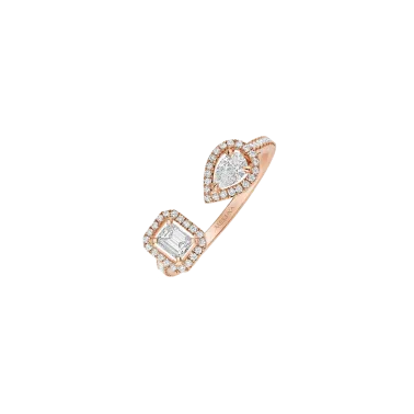 Bague Messika My Twin Toi & Moi en or rose et diamants 0,15 carat