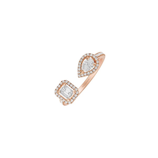 Bague Messika My Twin Toi & Moi en or rose et diamants 0,15 carat