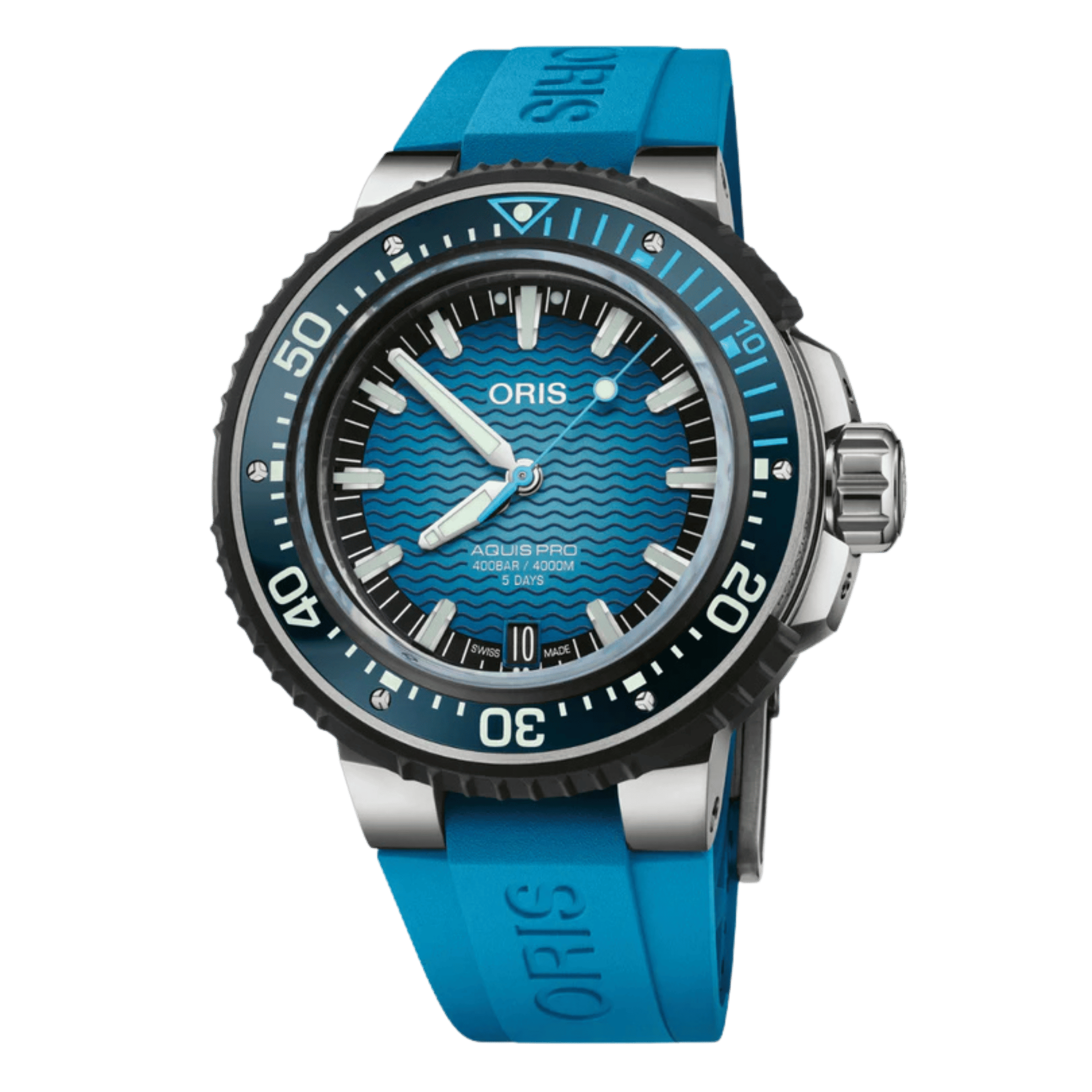 Oris Aquis Pro 4000M Titanium automatic blue dial rubber strap 49,5 mm