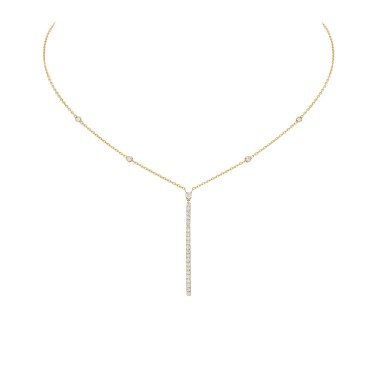 Collier Messika Gatsby Barrette verticale en or jaune et diamants