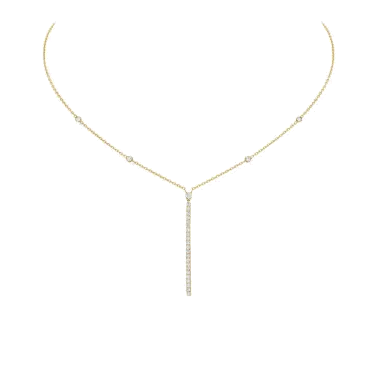 Collier Messika Gatsby Barrette verticale en or jaune et diamants