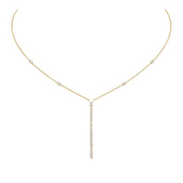Collier Messika Gatsby Barrette verticale en or jaune et diamants