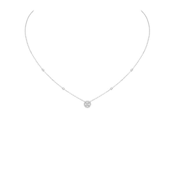 Collier Messika Joy en or blanc et diamant rond 0,25 carat