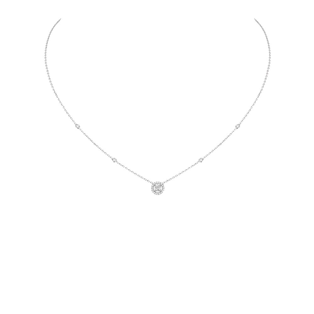Collier Messika Joy en or blanc et diamant rond 0,25 carat