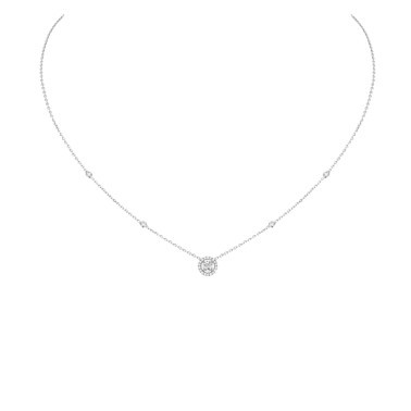 Collier Messika Joy en or blanc et diamant rond 0,25 carat