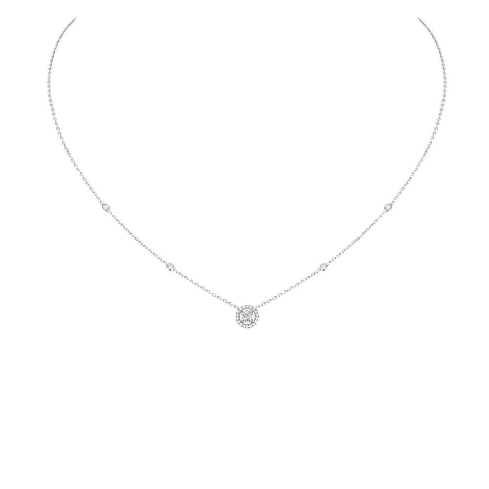 Collier Messika Joy en or blanc et diamant rond 0,25 carat