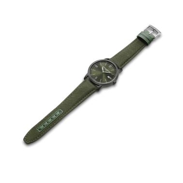 Baume et Mercier Classima quartz watch green dial green fabric strap 42 mm 10766