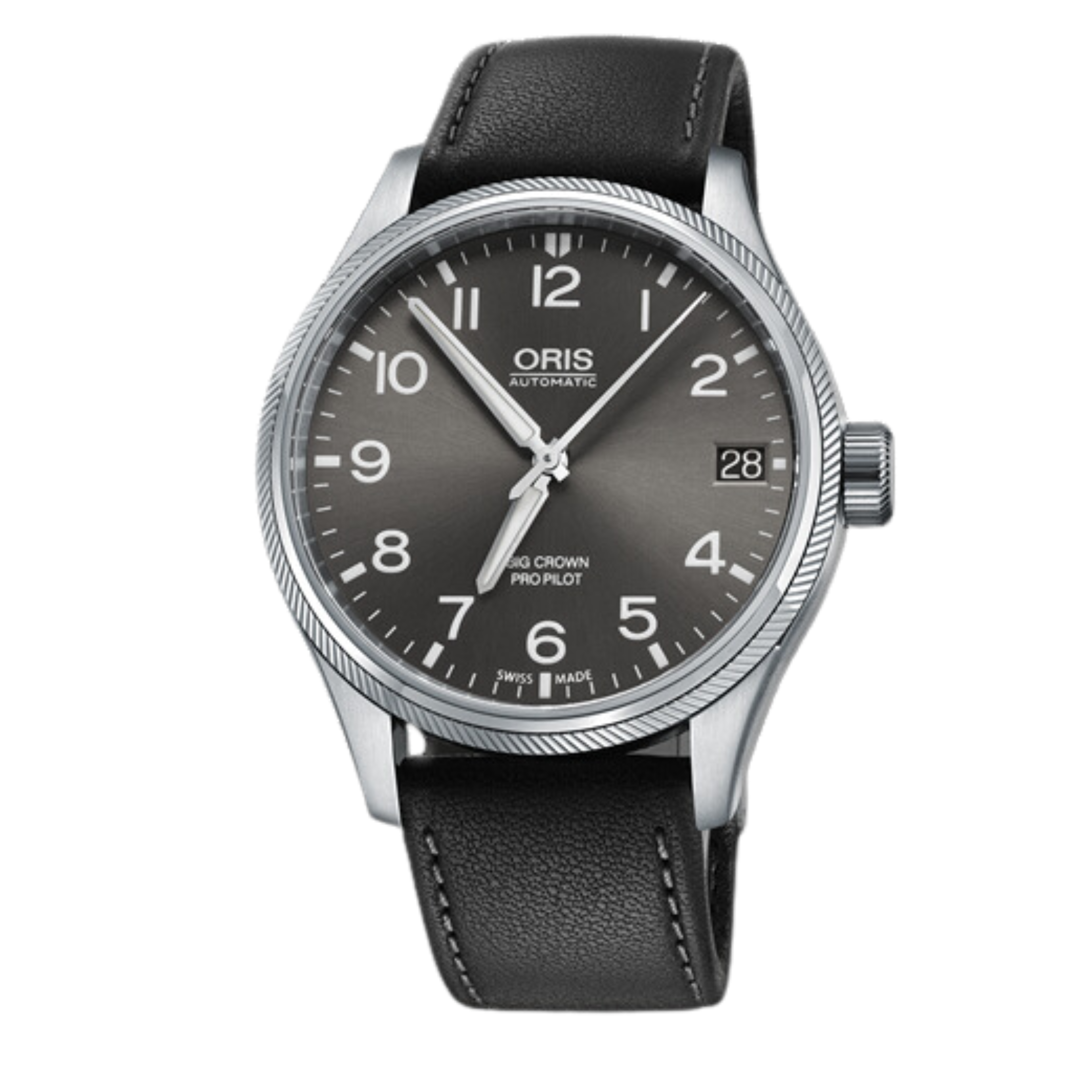 Montre Oris Aviation Big Crown Propilot Big Date automatique cadran anthracite bracelet cuir 41 mm