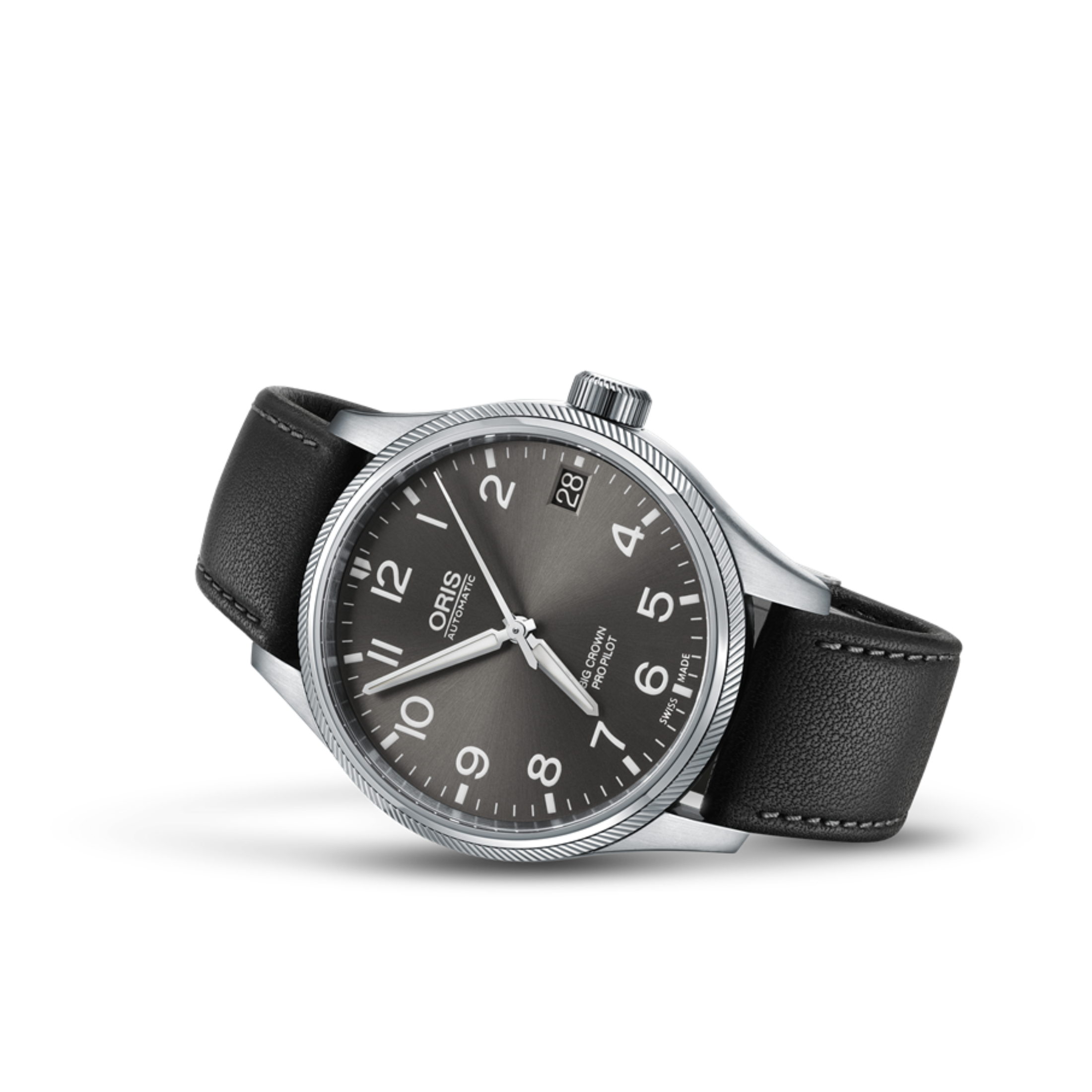 Montre Oris Aviation Big Crown Propilot Big Date automatique cadran anthracite bracelet cuir 41 mm