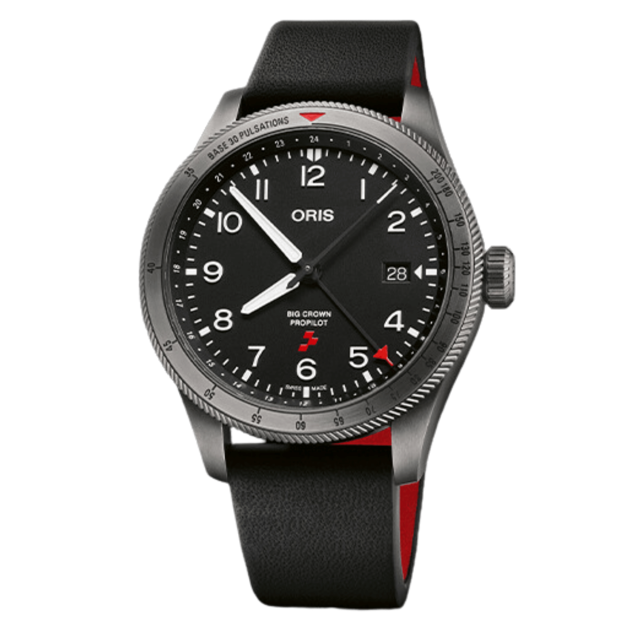 ORIS Propilot Rega Limited Edition automatic watch black dial black leather strap 41,5 mm