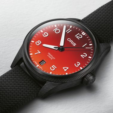 Montre Oris ProPilot Coulson Limited Edition Carbone automatique cadran orange bracelet textile 41 mm