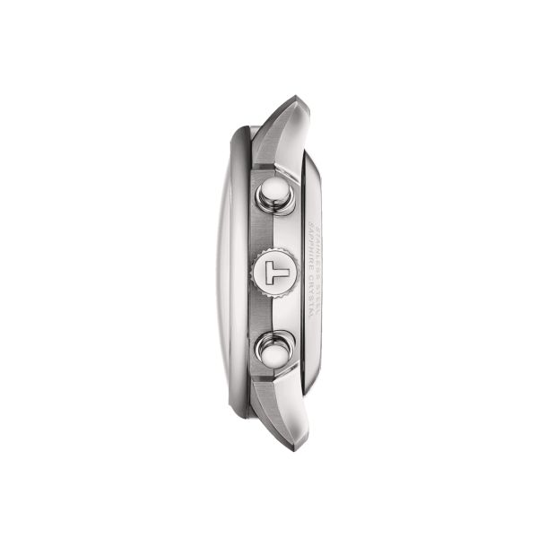 Montre Tissot T-Classic Chemin des Tourelles Chronographe automatique cadran argent bracelet acier 42 mm T139.462.11.038.00