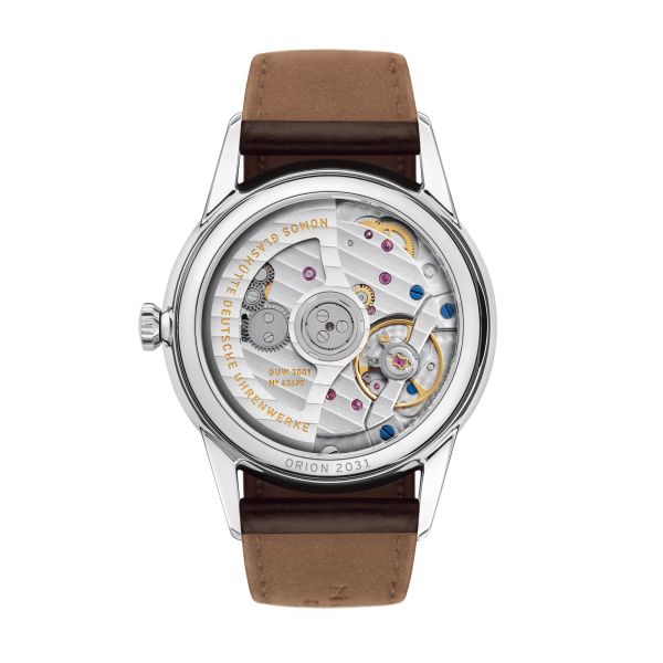 Nomos Orion Neomatik Doré automatic galvanised dial brown leather strap 36,4 mm