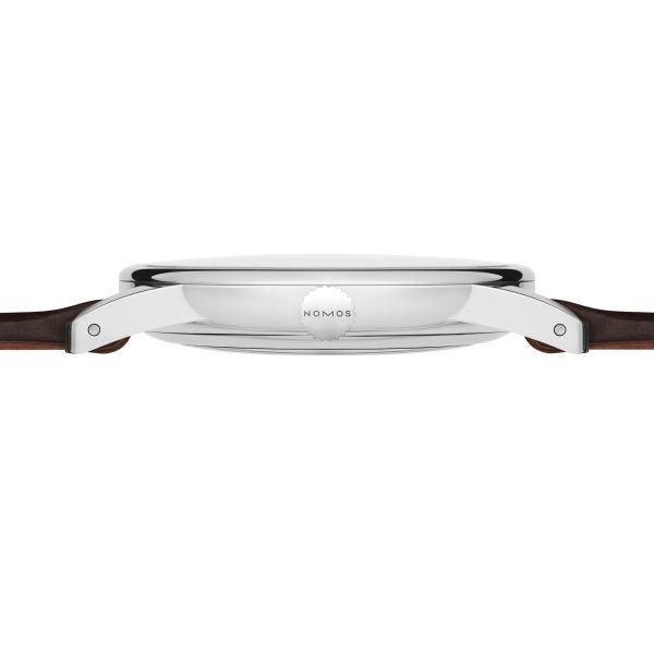 Nomos Orion Neomatik Doré automatic galvanised dial brown leather strap 36,4 mm