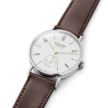 Nomos Tangente Neomatik Doré automaticgalvanised dial leather strap sapphire crystal back 35 mm