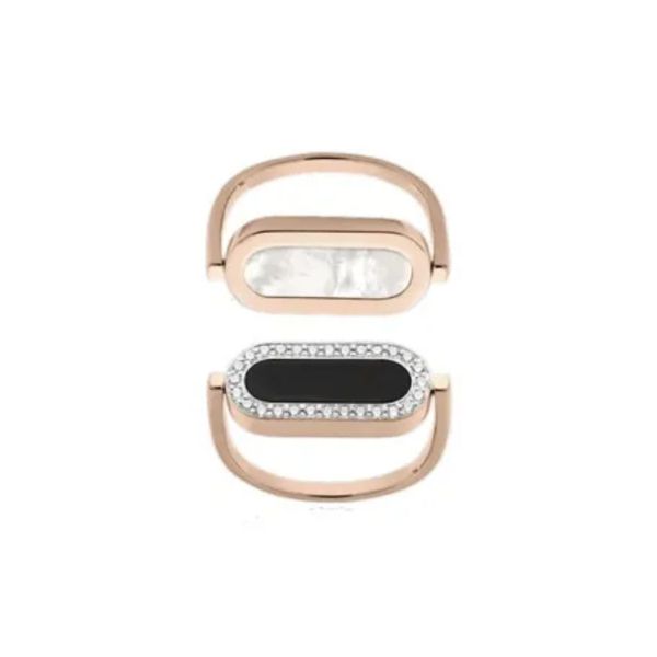 Bague So Shocking réversible Inverso en or rose, diamants nacre et onyx