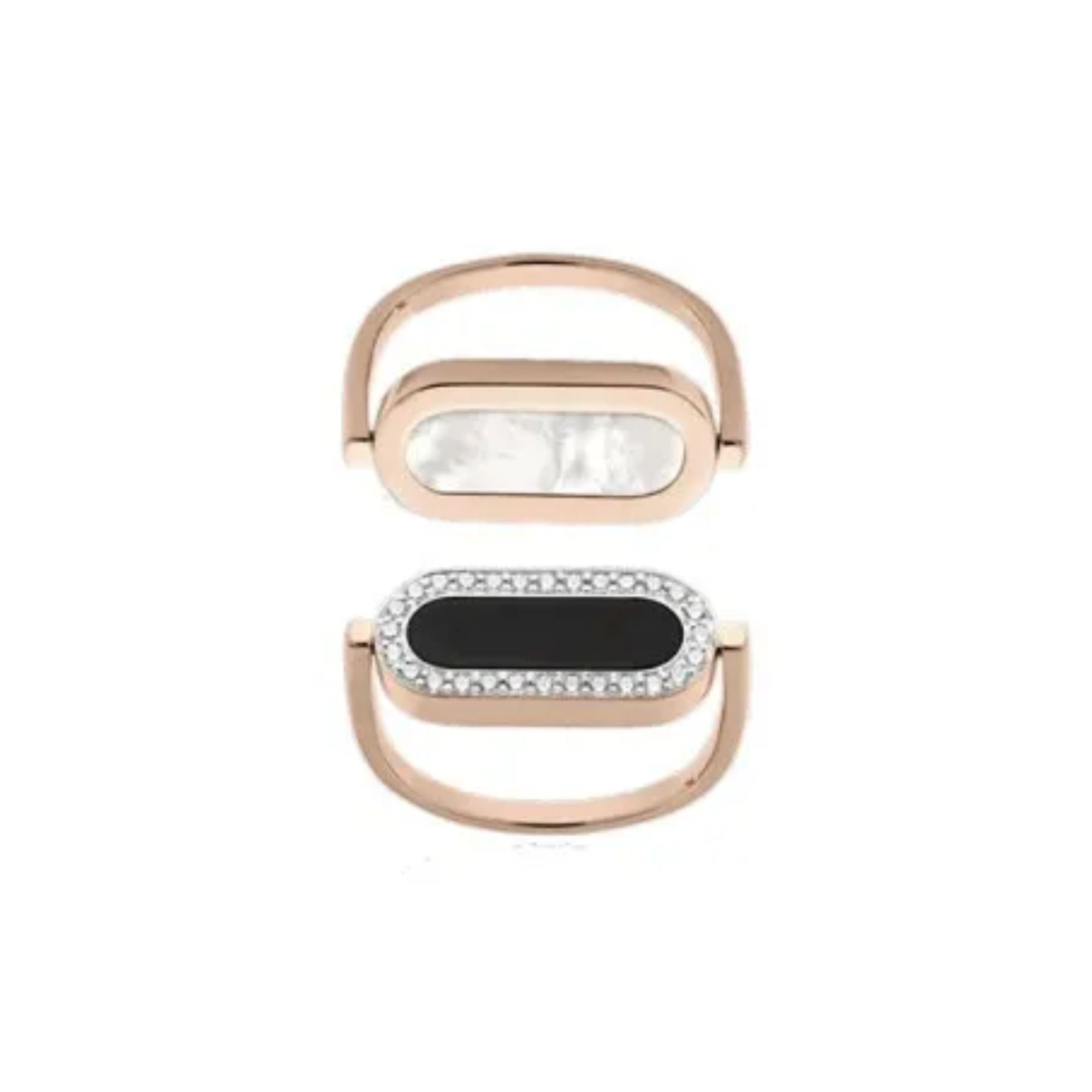 Reversible So Shocking Inverso ring rose gold, diamonds mother-of-pearl and onyx