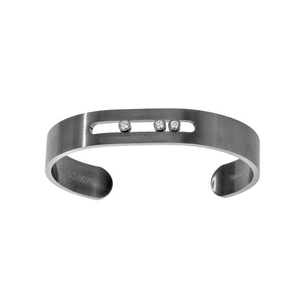 Bangle Messika Move Titanium M graphite et diamants