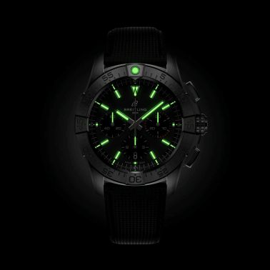 Breitling Avenger B01 Chronograph automatic watch black dial black leather strap 42 mm