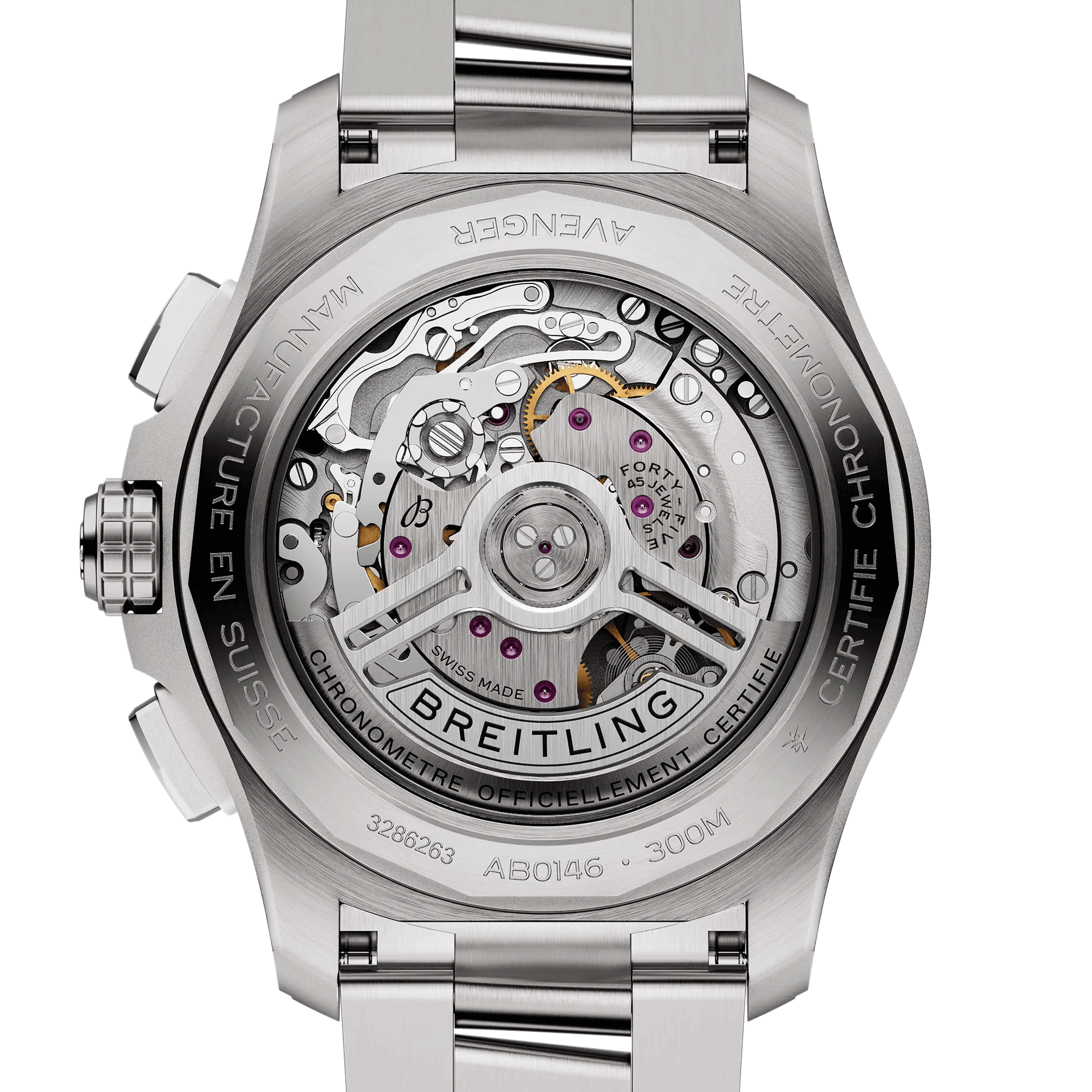 Montre Breitling Avenger B01 Chronograph automatique cadran noir bracelet acier 42 mm AB0146101B1A1