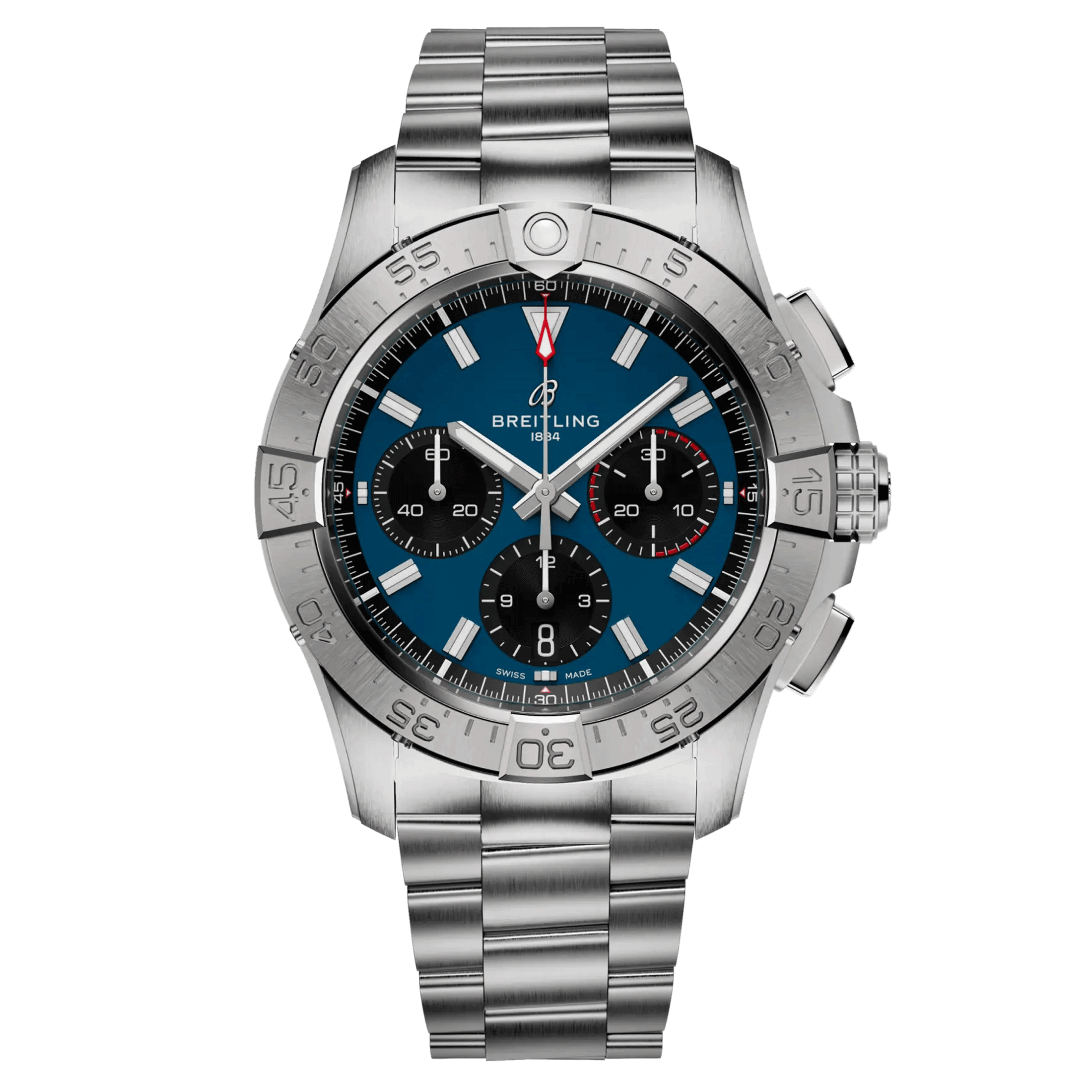 Breitling Avenger B01 Chronograph automatic watch blue dial steel bracelet 42 mm AB0146101C1A1