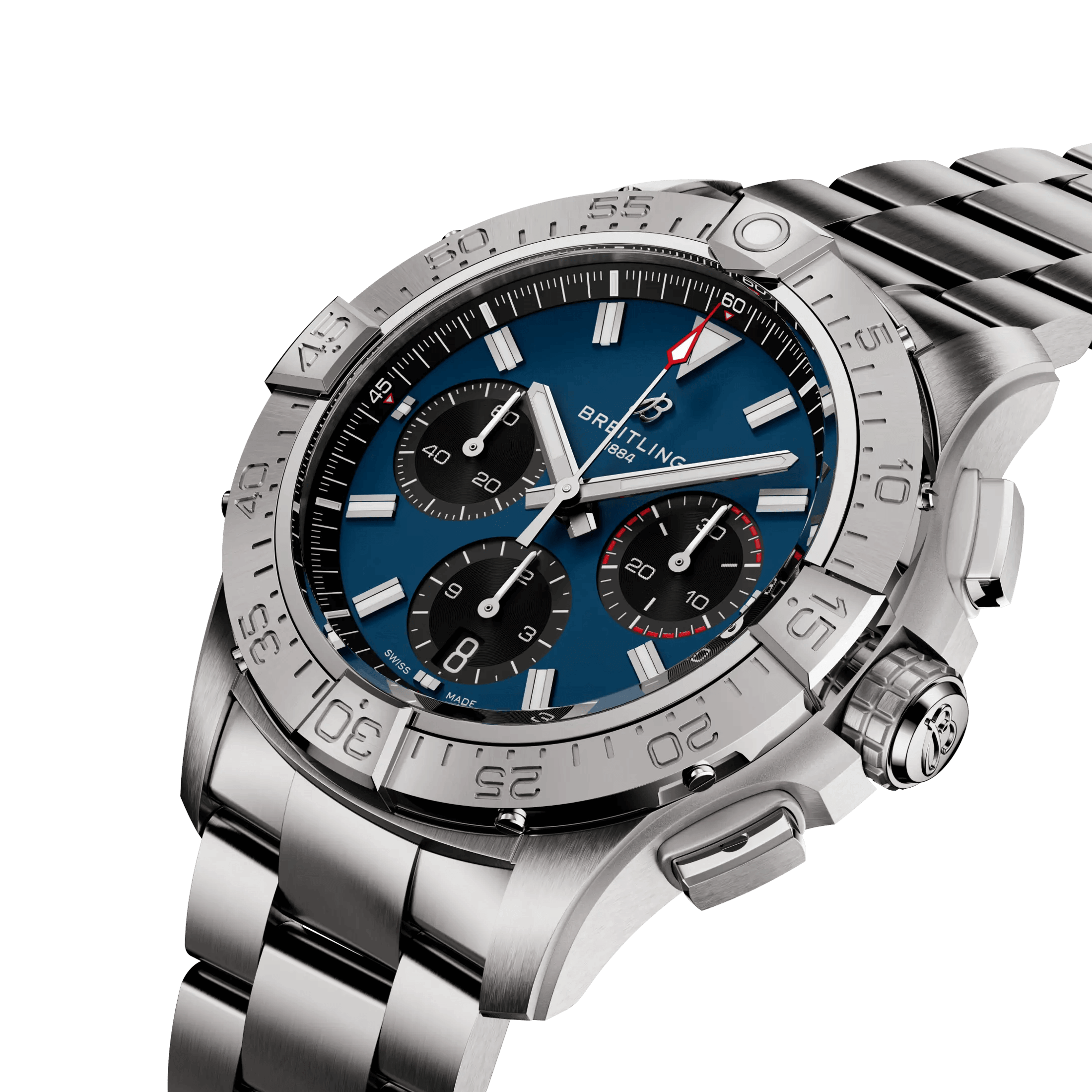 Breitling Avenger B01 Chronograph automatic watch blue dial steel bracelet 42 mm AB0146101C1A1