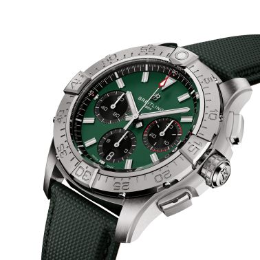 Breitling Avenger B01 Chronograph automatic watch green dial green leather strap 42 mm AB0146101L1X1