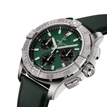 Breitling Avenger B01 Chronograph automatic watch green dial green leather strap 42 mm AB0146101L1X1