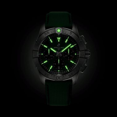 Breitling Avenger B01 Chronograph automatic watch green dial green leather strap 42 mm AB0146101L1X1
