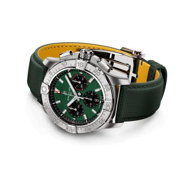 Breitling Avenger B01 Chronograph automatic watch green dial green leather strap 42 mm AB0146101L1X1