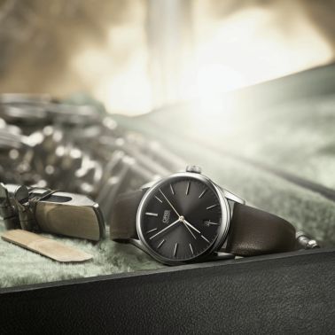 Oris Dexter Gordon Limited Edition automatic grey dial leather strap 40 mm