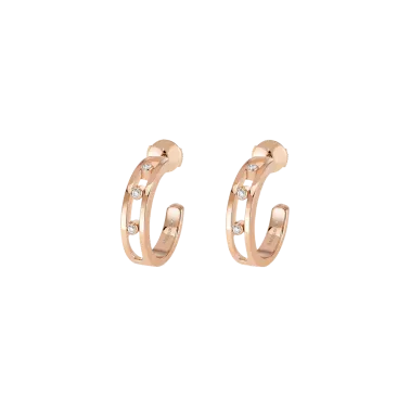 Créoles Messika Move en or rose et diamants