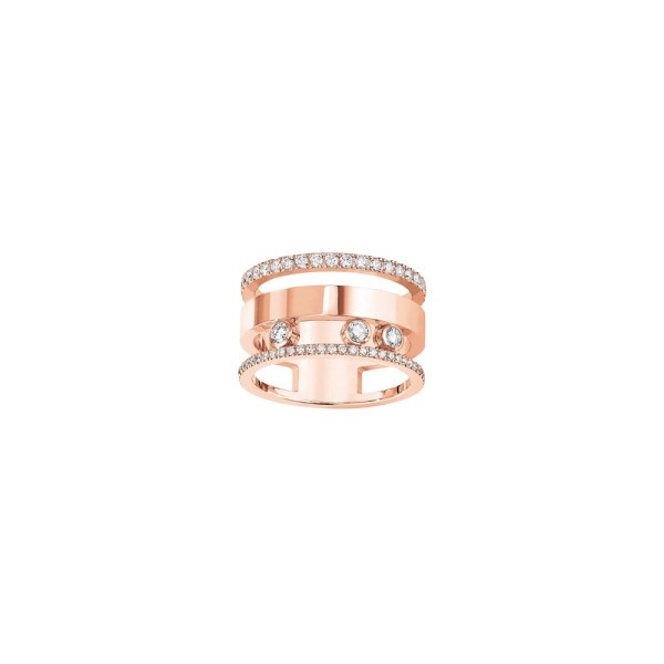 Bague Messika Move Romane grand modèle en or rose et diamants