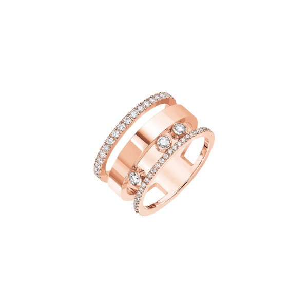 Bague Messika Move Romane grand modèle en or rose et diamants