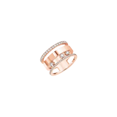 Bague Messika Move Romane grand modèle en or rose et diamants