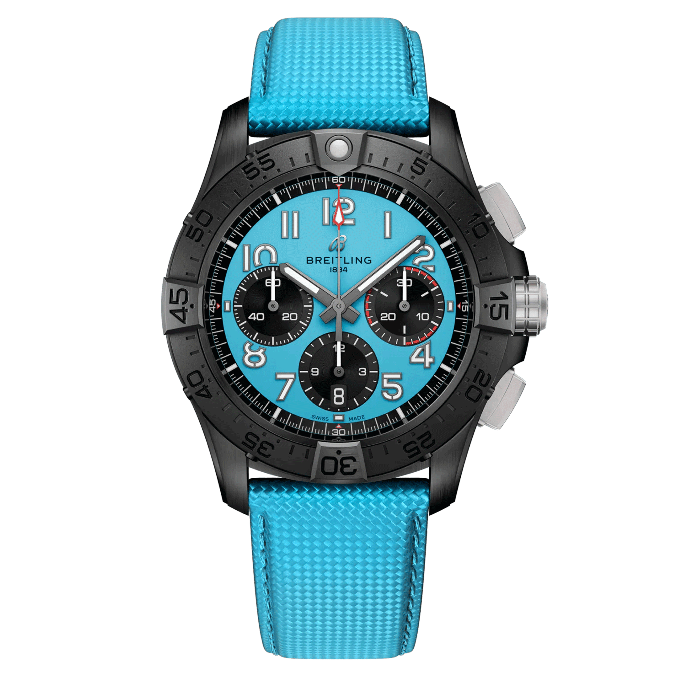 Breitling Avenger B01 Chronograph Night Mission watch turquoise 44 mm SB0146101L1X1