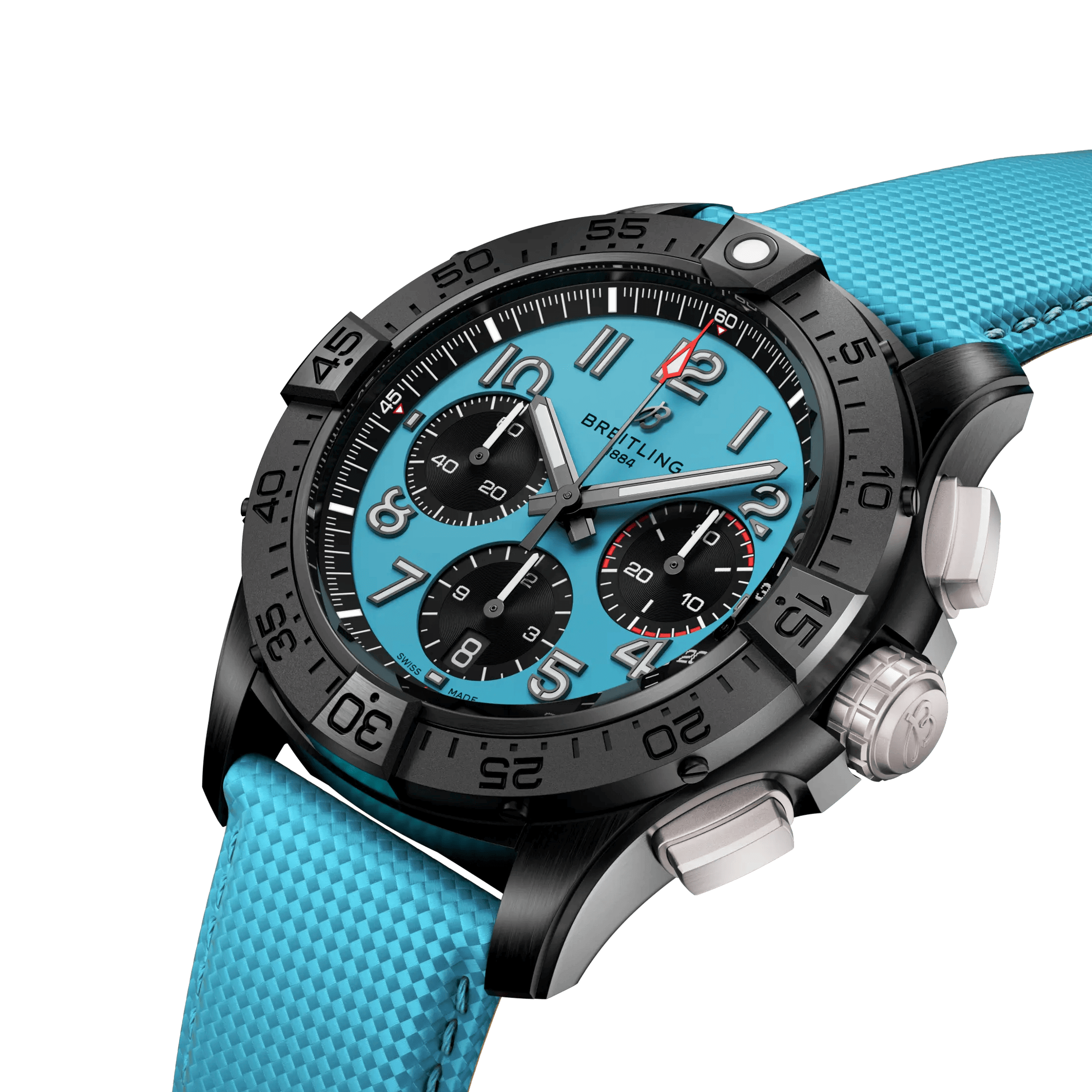 Breitling Avenger B01 Chronograph Night Mission watch turquoise 44 mm SB0146101L1X1
